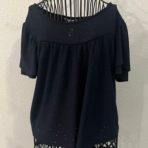 Elegant Navy Blue Women's Top